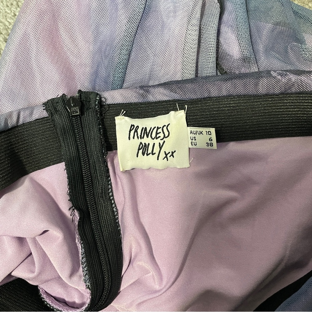 Princess Polly Purple The Bella‎ High Waisted Mesh Mini Skirt Women's Size 6 - Picture 3 of 6